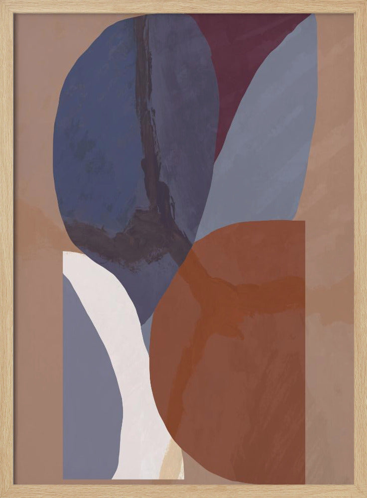 Geometrische Formen in gedämpften, bunten Tönen | Poster