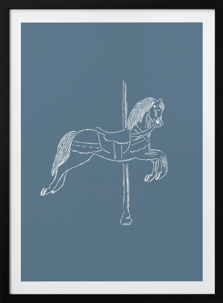 Zirkuspferd Vintage Blau | Poster