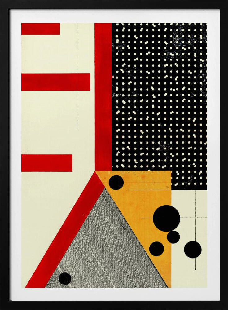 Kräftige rote Linien und schwarze Punkte | Poster
