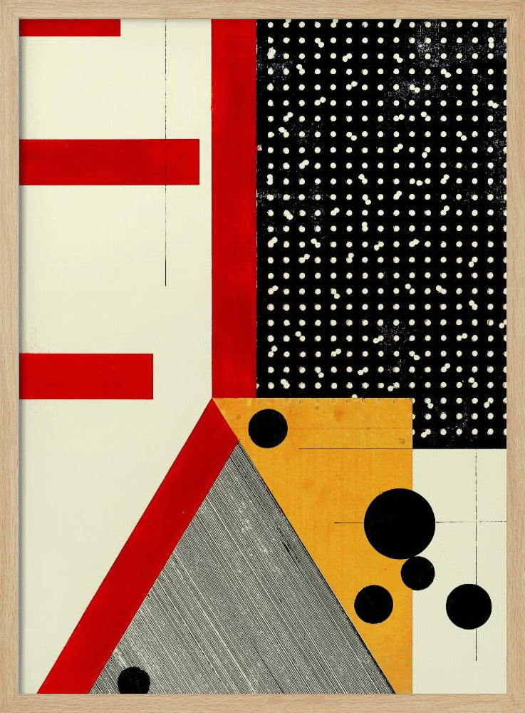 Kräftige rote Linien und schwarze Punkte | Poster