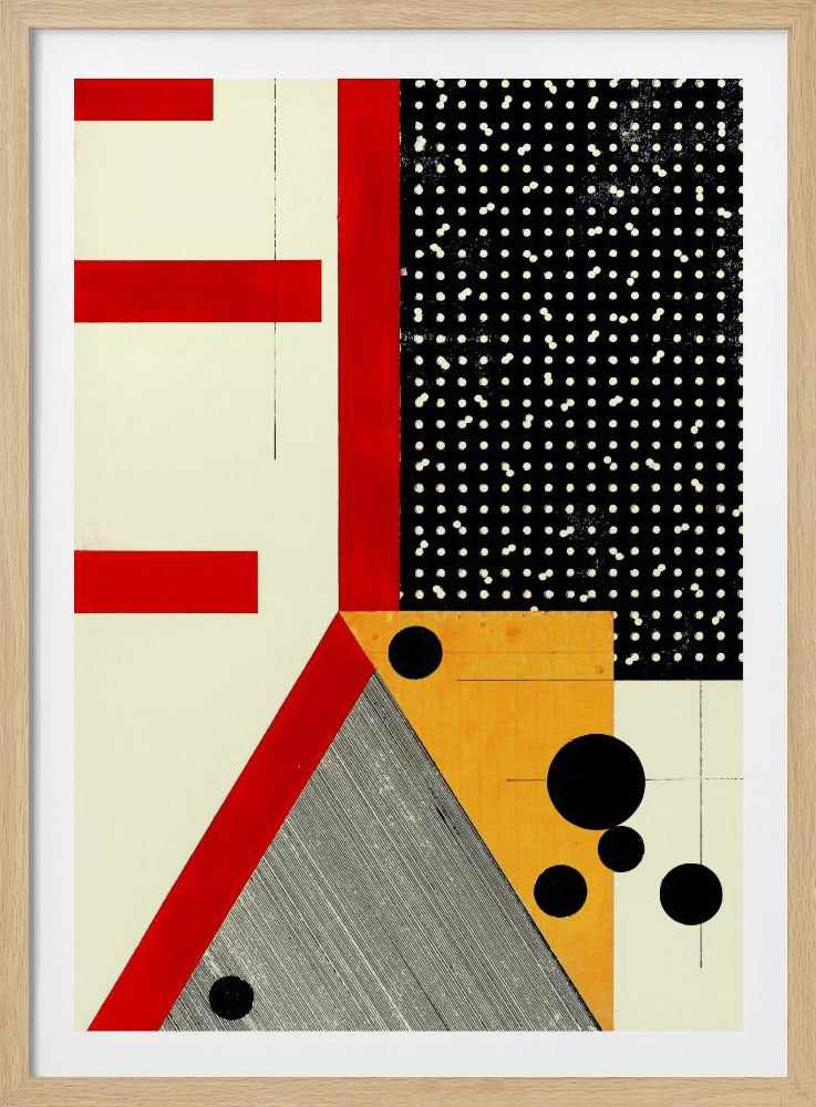 Kräftige rote Linien und schwarze Punkte | Poster