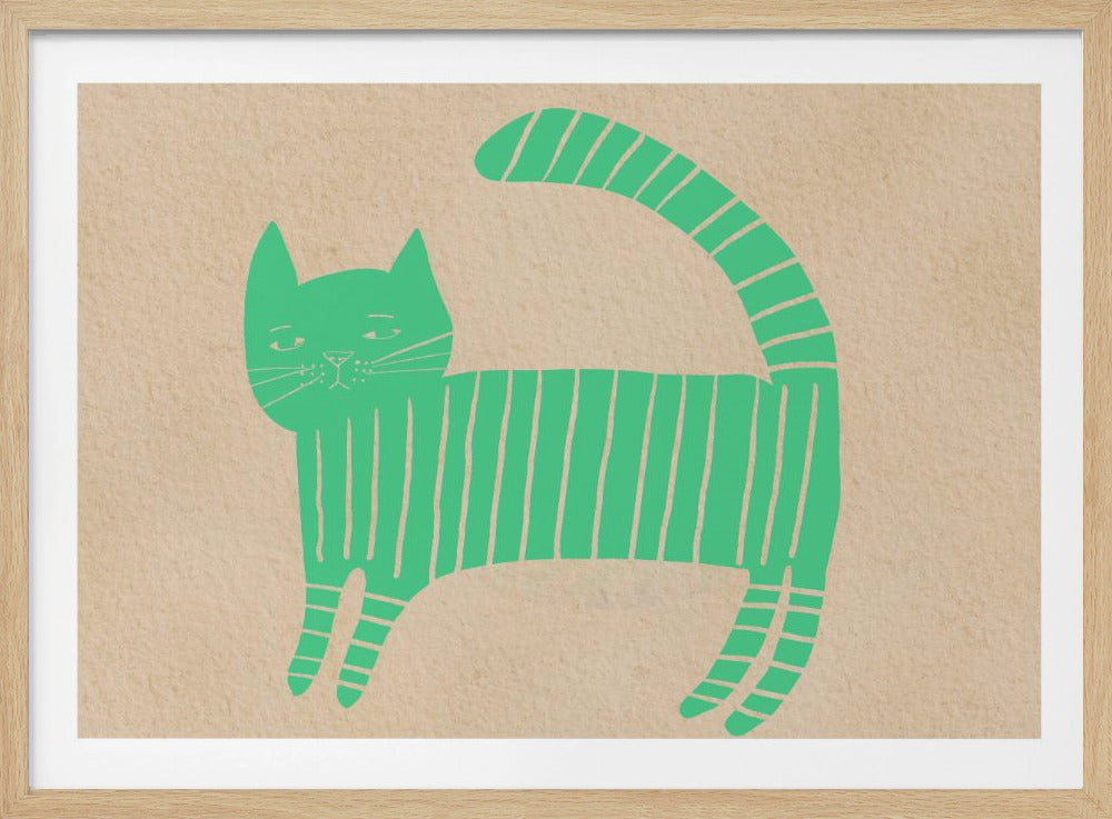 Grünes Katzenkinderzimmer | Poster