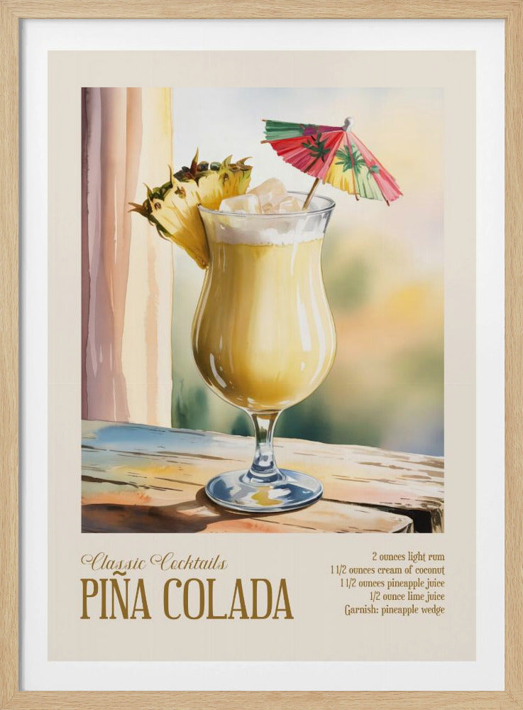 Klassische Cocktails - Pina Colada | Poster