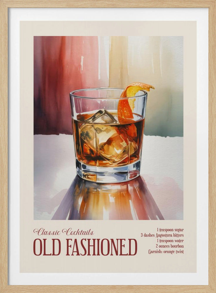 Klassische Cocktails - Old Fashioned | Poster