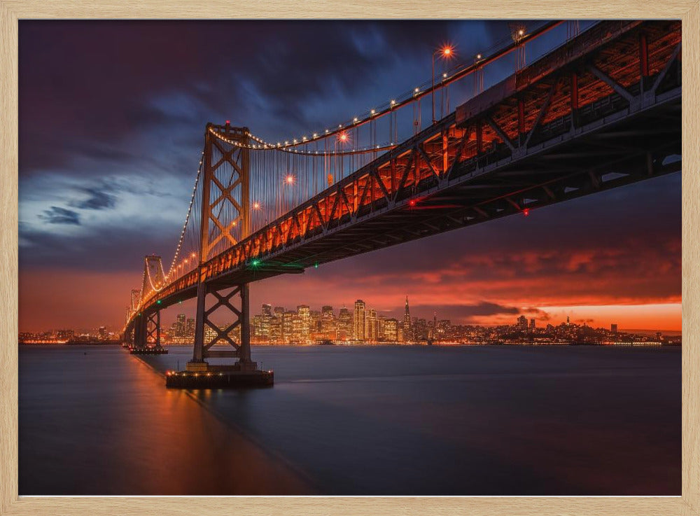 Bay Bridge bei Nacht | Poster