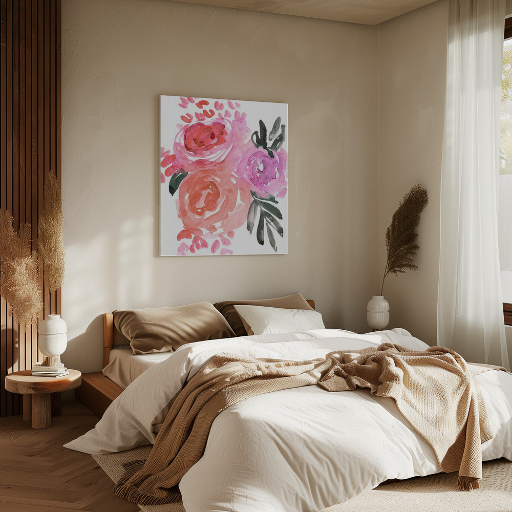 Maeko loose watercolor florals I | Canvas
