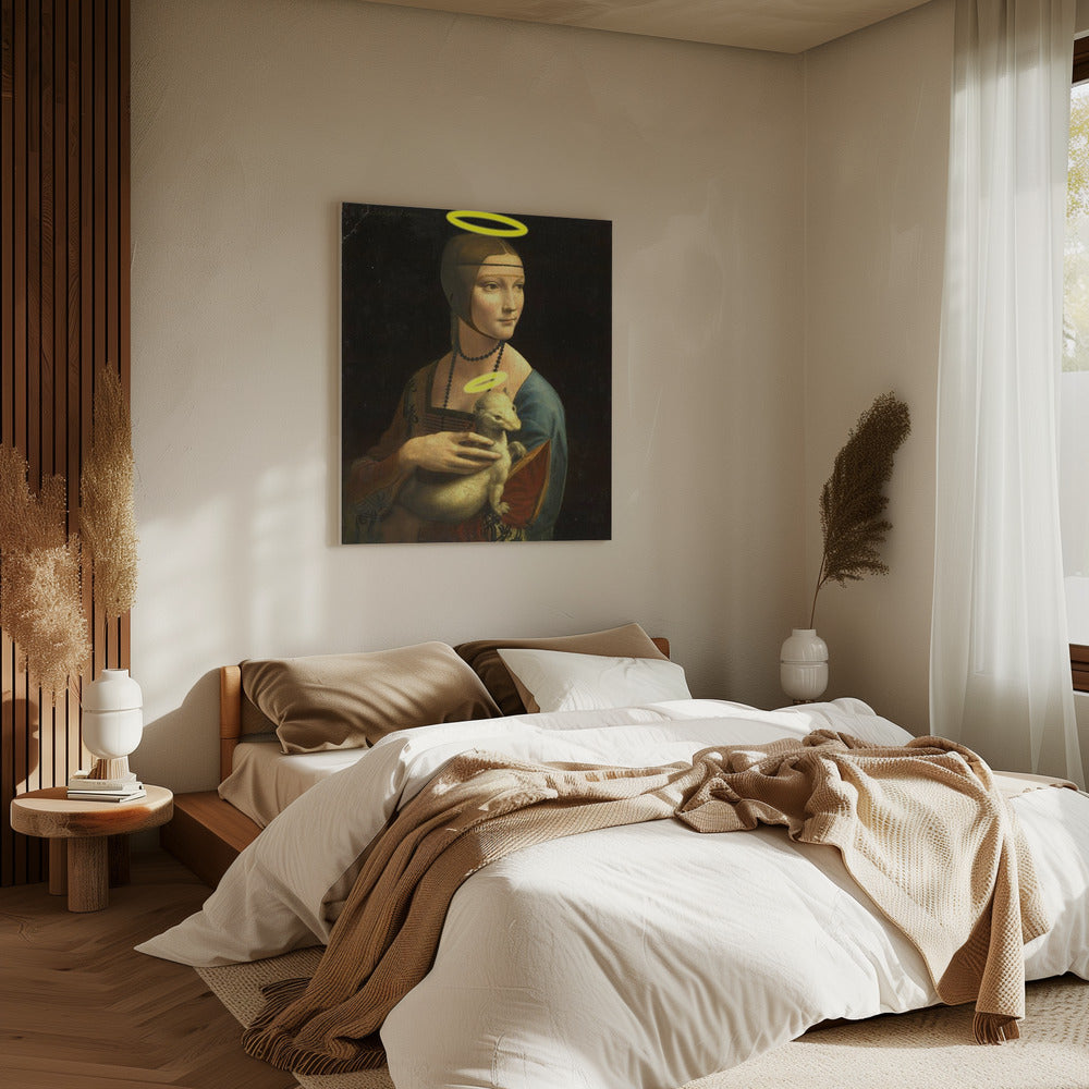 Dame mit Heiligenschein | Leinwand