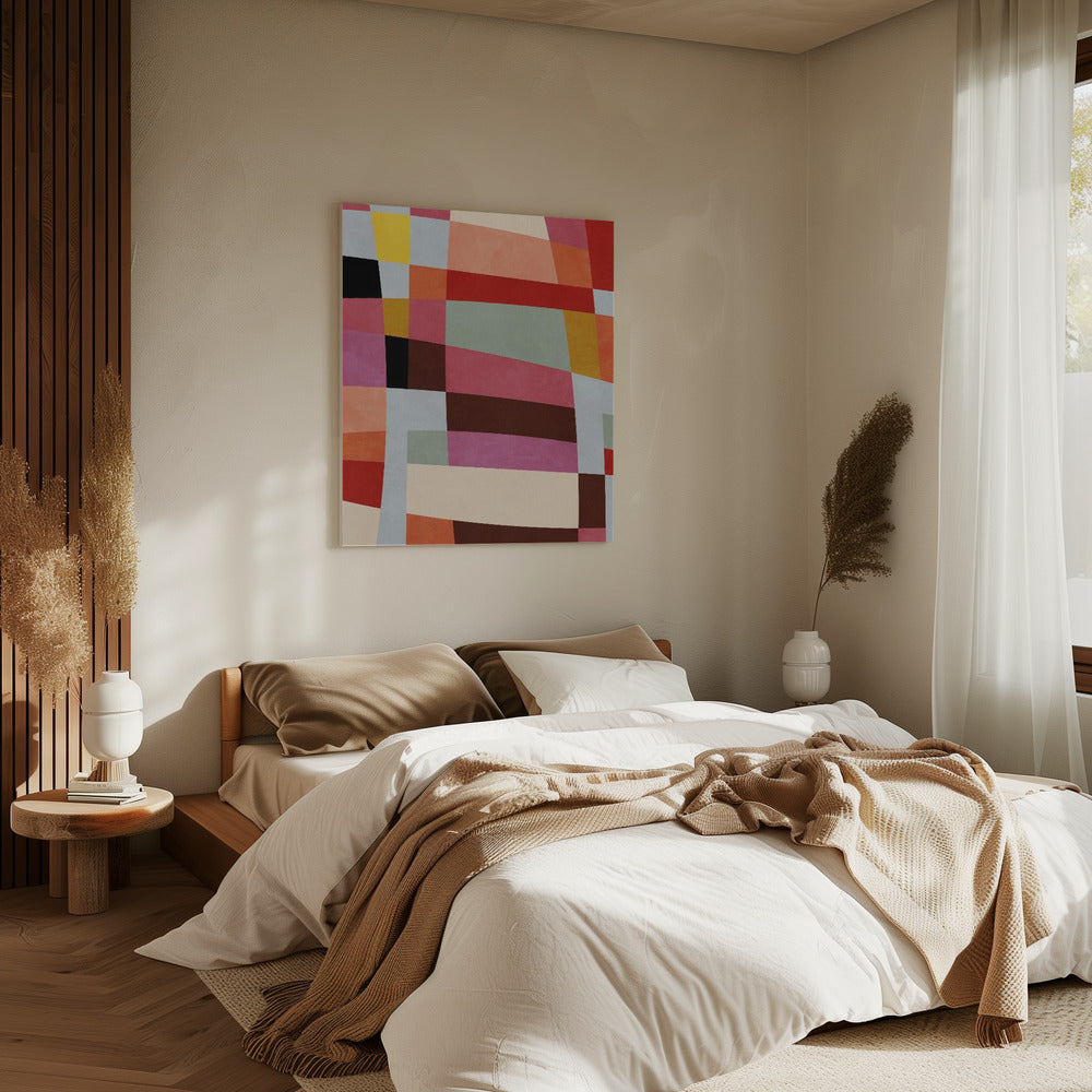 Warm Colors Bauhaus Geometry4 | Canvas