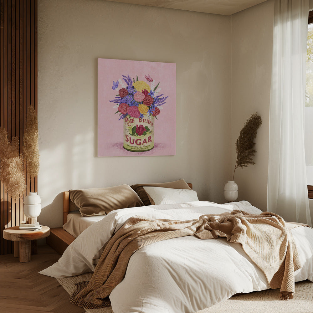 Blumen in einer Vintage-Dose | Leinwand