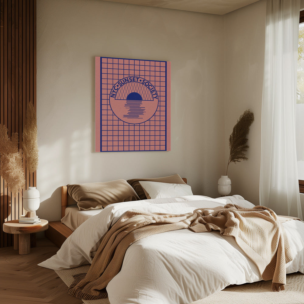 Nyc Sunset Society Blue | Canvas