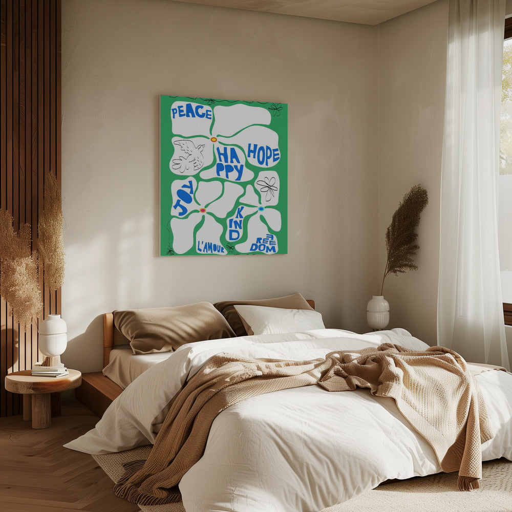 Flower of the Time - Green | Canvas