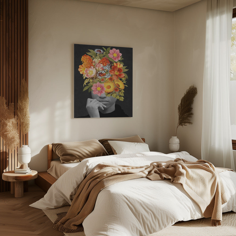 Farbenfroher Vintage-Blumenstrauß | Leinwand