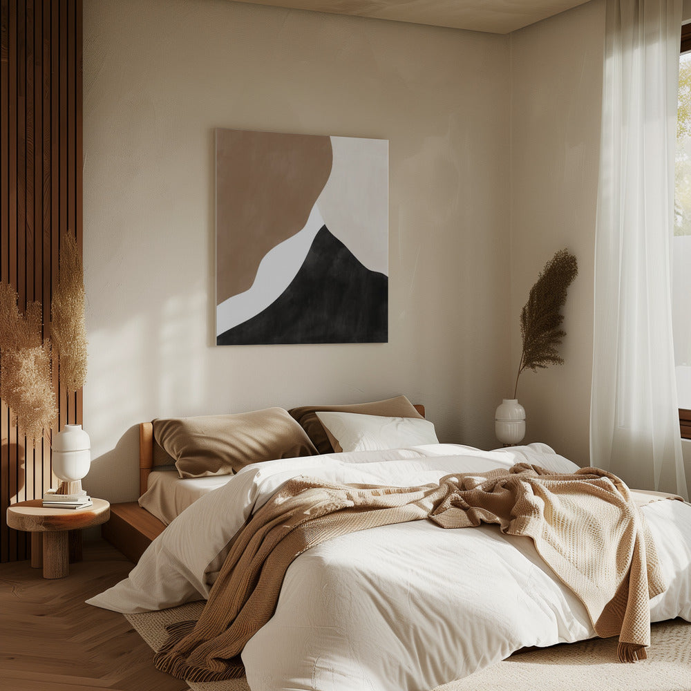 Abstrakte beige und braune Kunst | Leinwand