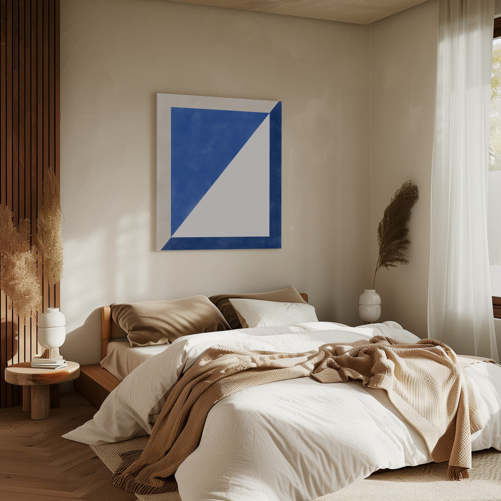 Blaues geometrisches Spiel | Leinwand
