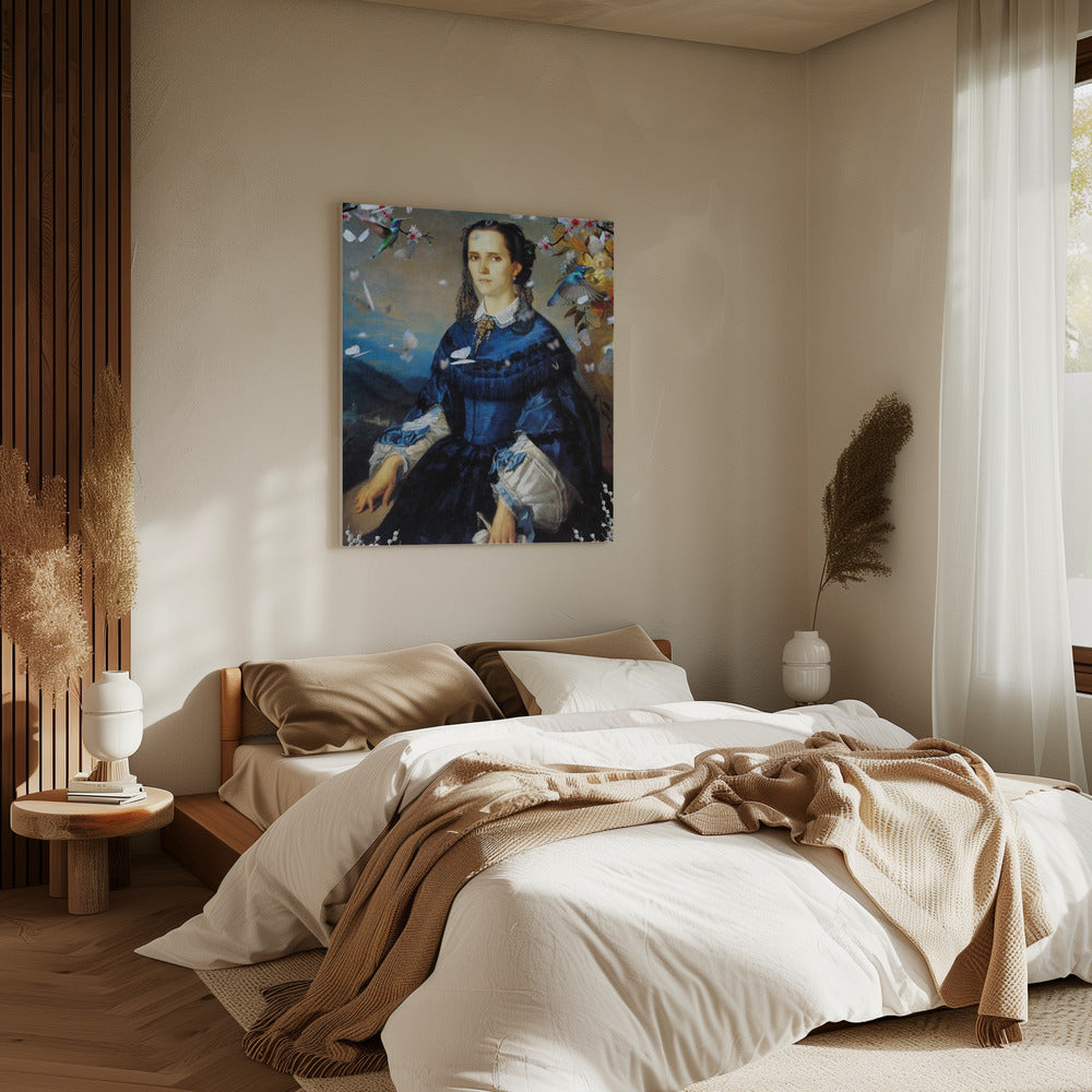 Lady Blue Kolibri blüht | Leinwand