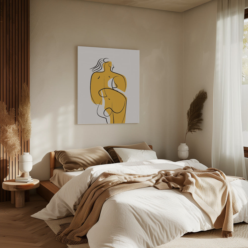 Linien und Kurven in Nude | Leinwand