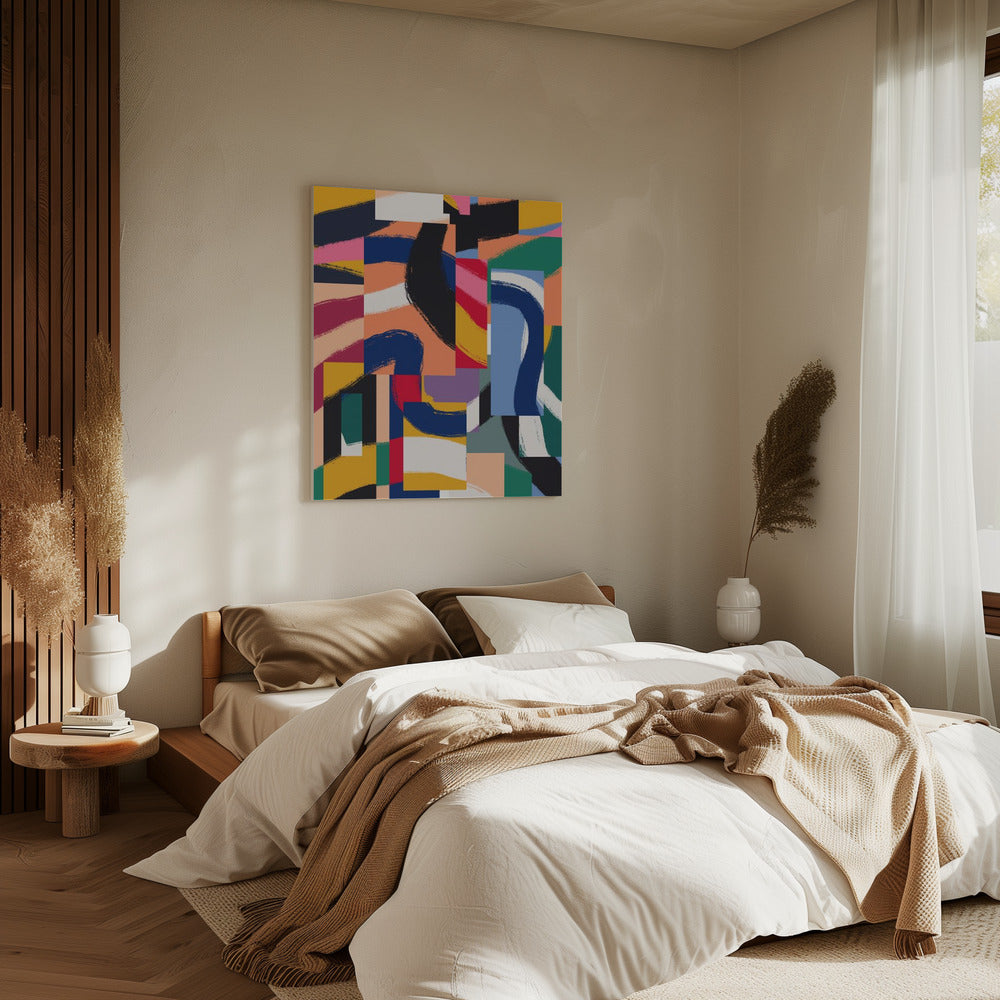 Formen mit dynamischen Pinselstrichen | Leinwand