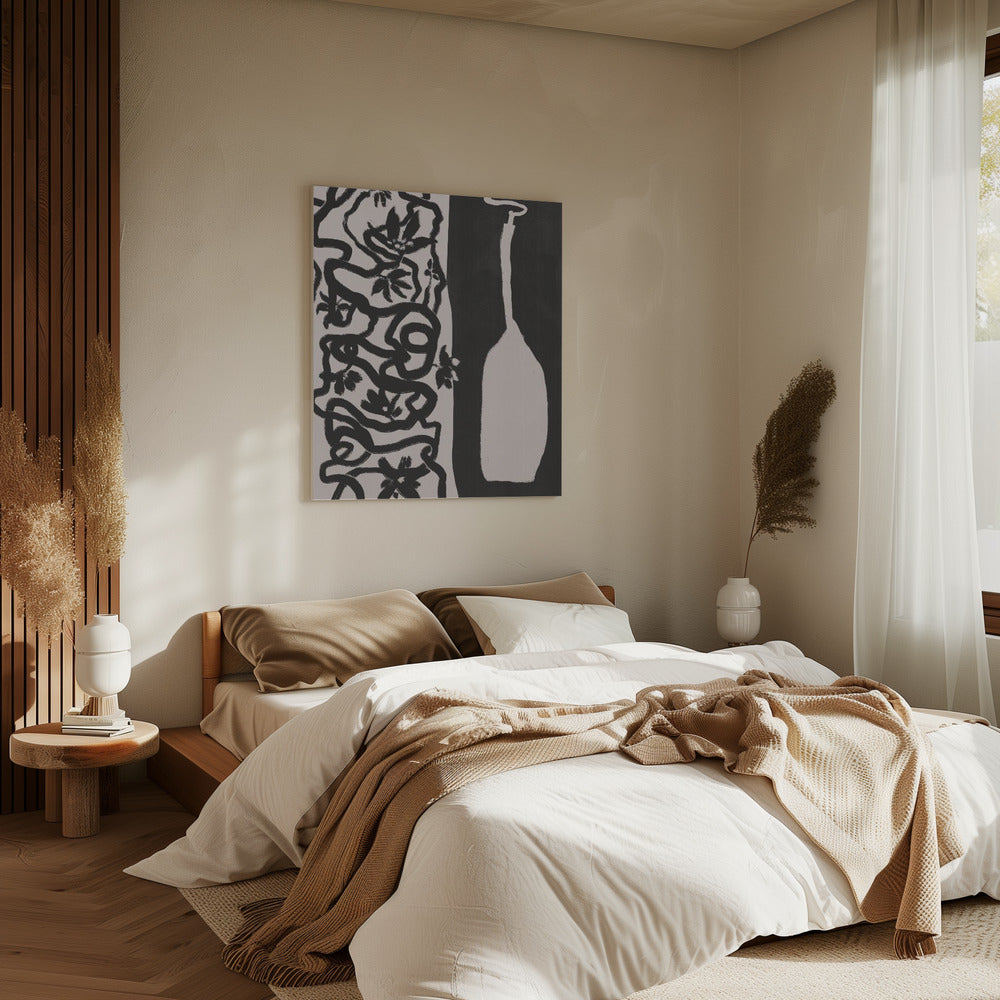 Weinrebe und Vase | Leinwand
