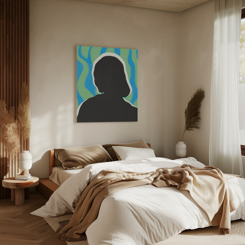 Anonymes Portrait in kühlen Farben | Leinwand