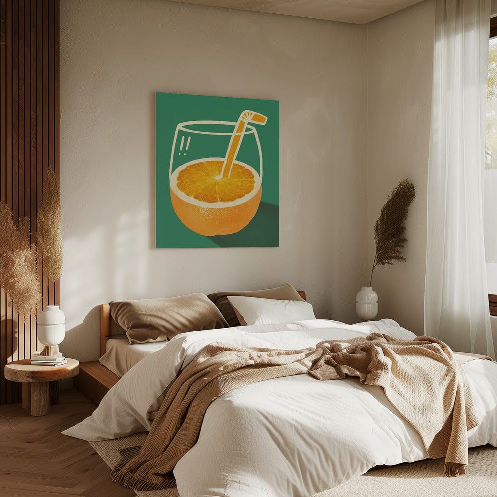 Leuchtendes Orange, geschickt illustriert | Leinwand