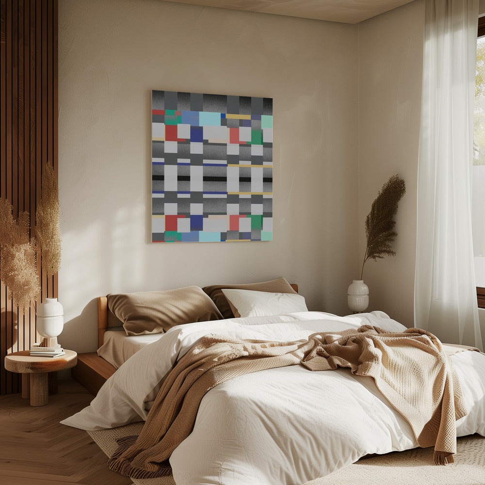 Abstraktes Design mit gitterartigem Muster | Leinwand
