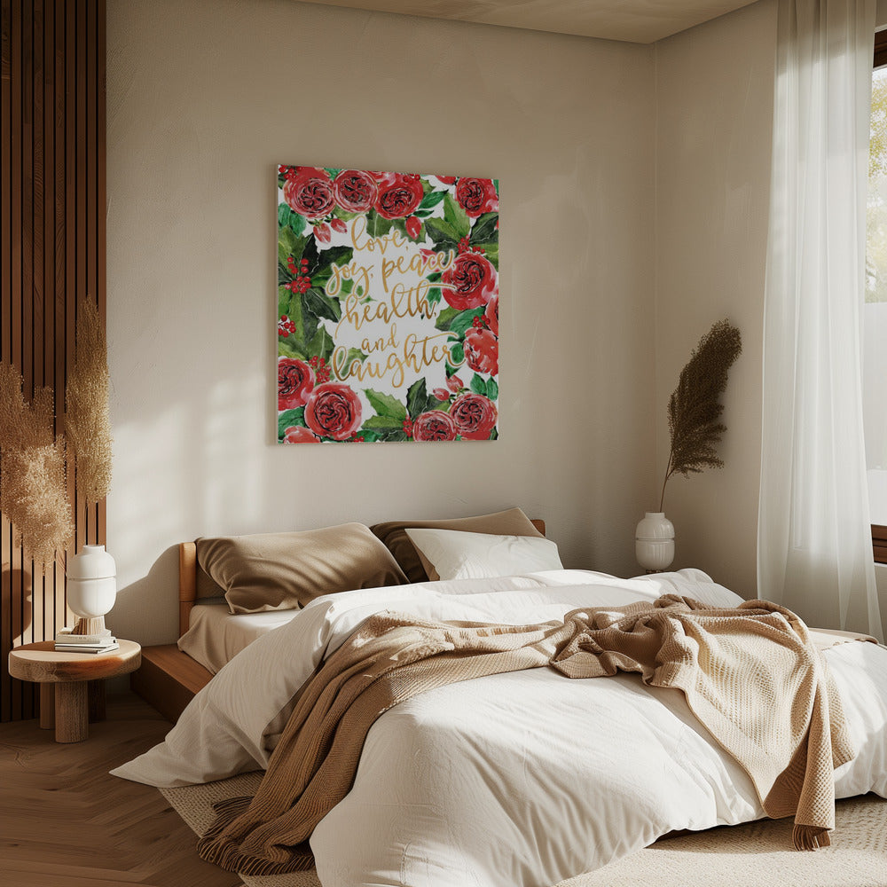 Beste Wünsche Urlaub rote Rosen | Leinwand
