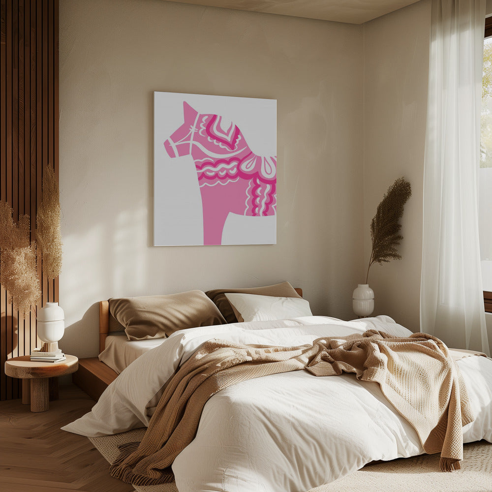 Pink Dala Silhouette | Canvas