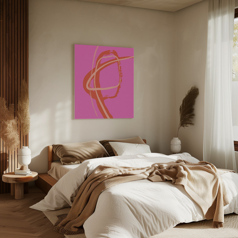 Leuchtend rosa Wirbel | Leinwand