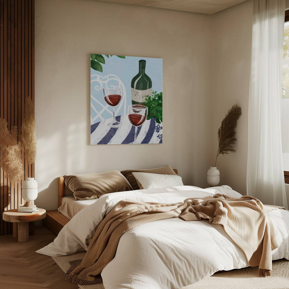 Rotwein unter dem Baum | Leinwand
