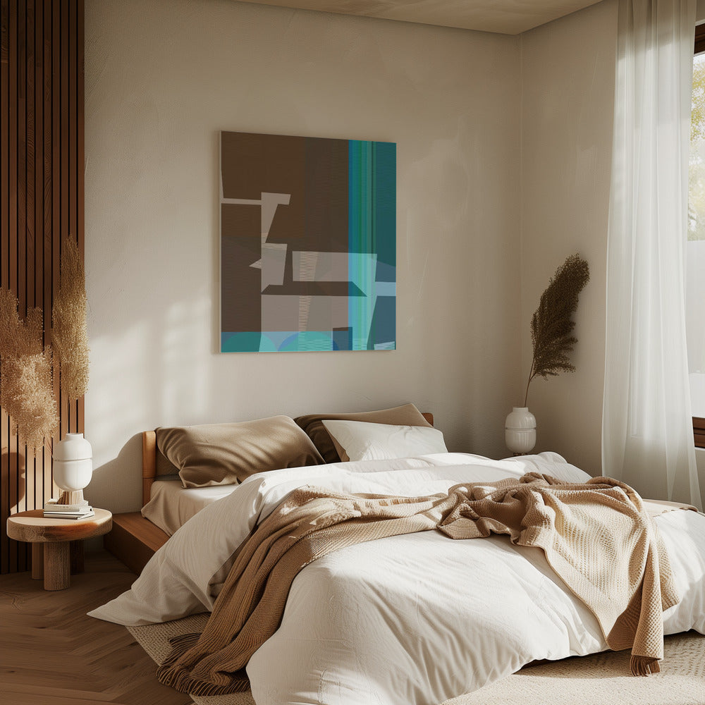 Braun Blau Gewebt 1 | Leinwand