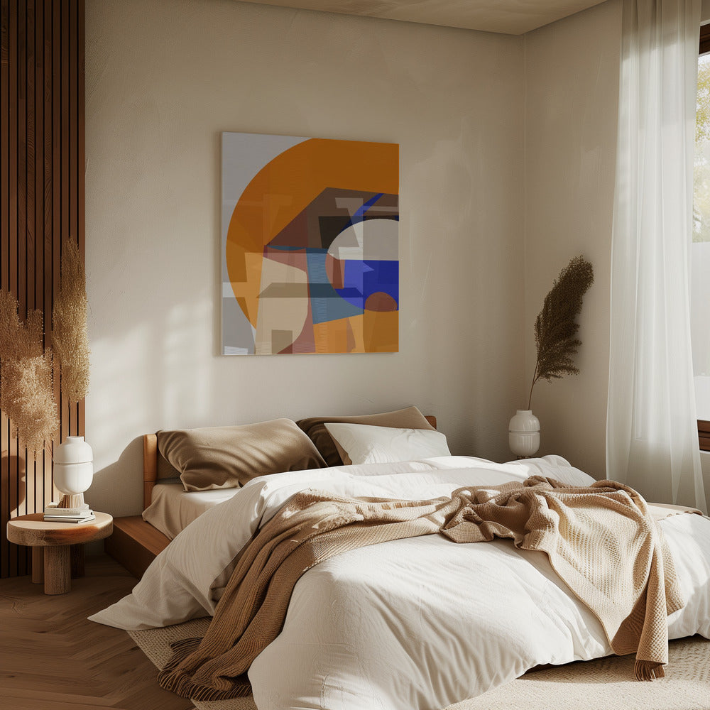Orange Blau Gewebt 4 | Leinwand