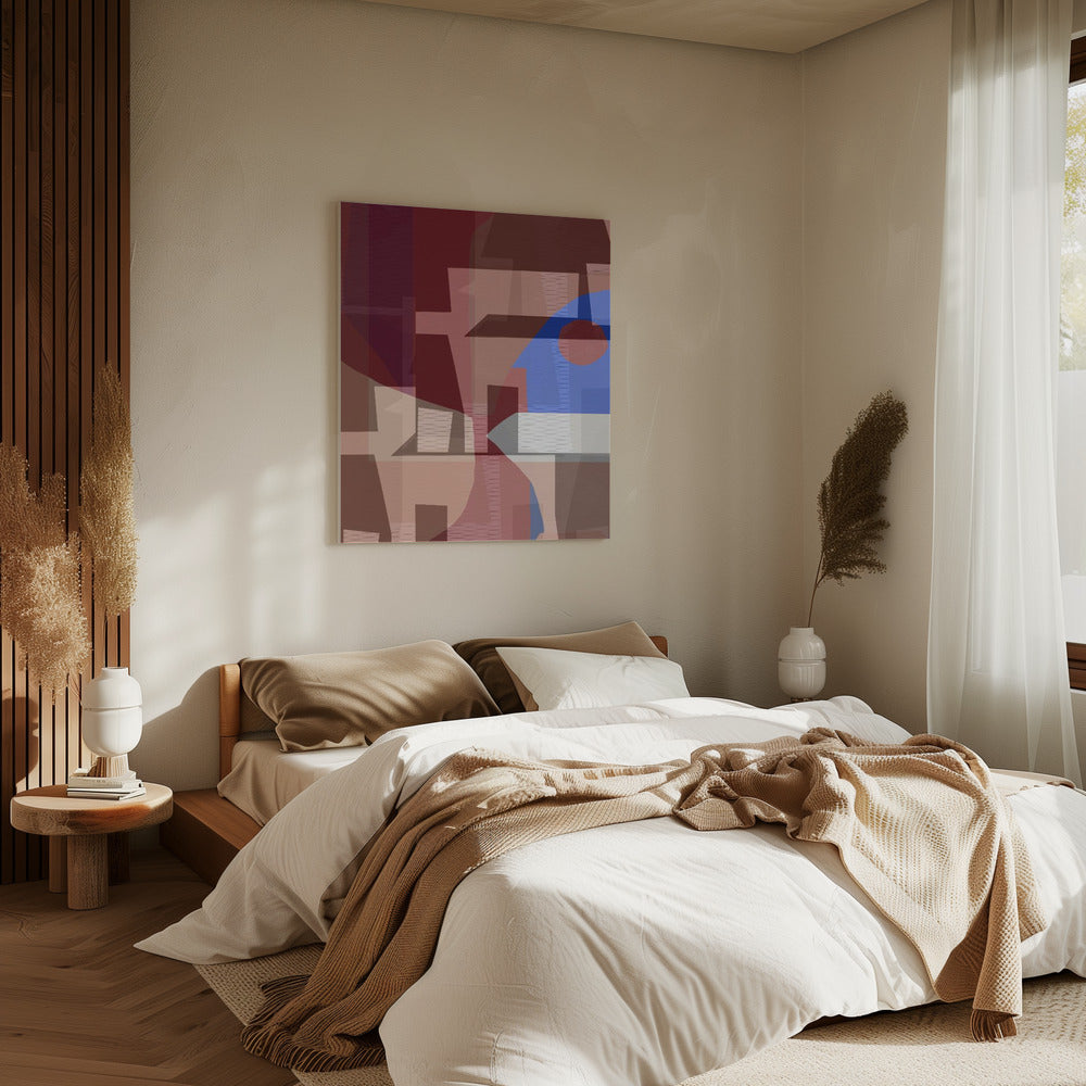 Braun Blau Gewebt 6 | Leinwand