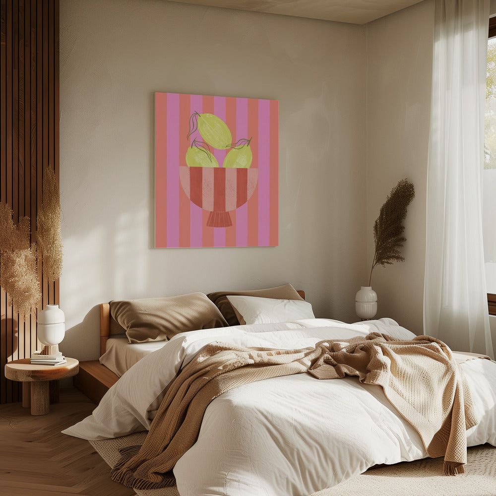 Schale mit Zitronen | Leinwand