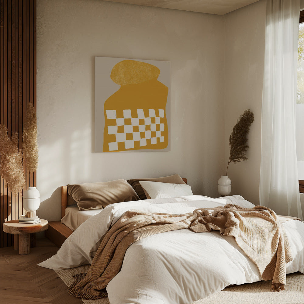 Goldene karierte Form | Leinwand
