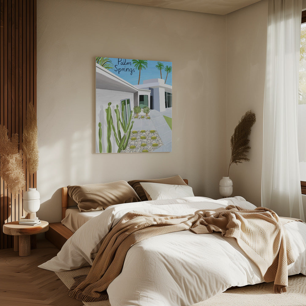 Palm Springs Moderne Architektur von Künstlerin Carla Daly | Leinwand