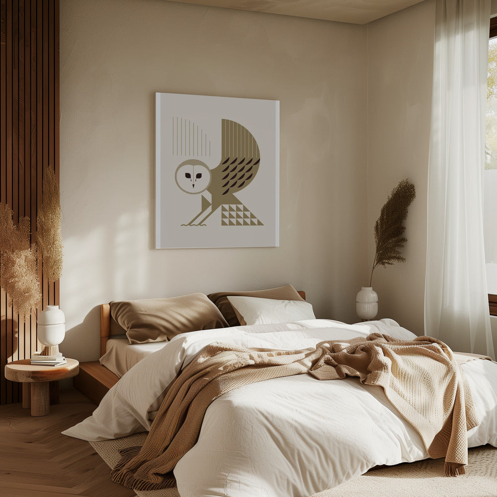 Golden Animals - Barn Owl (White) | Canvas