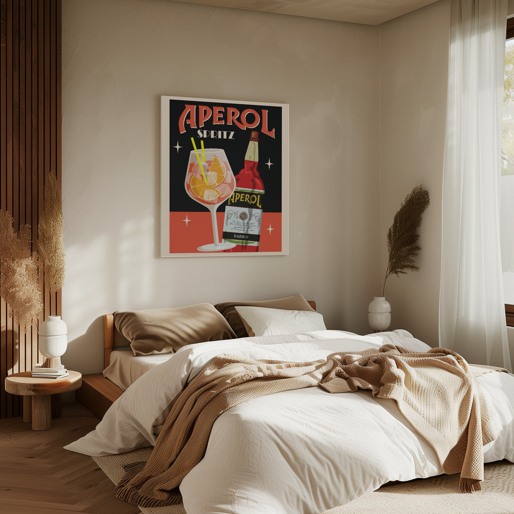 Aperol Spritz_Schwarz | Leinwand