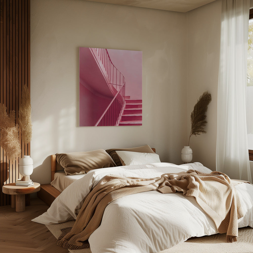 Pflaumentreppe | Architektonischer Minimalismus | Leinwand