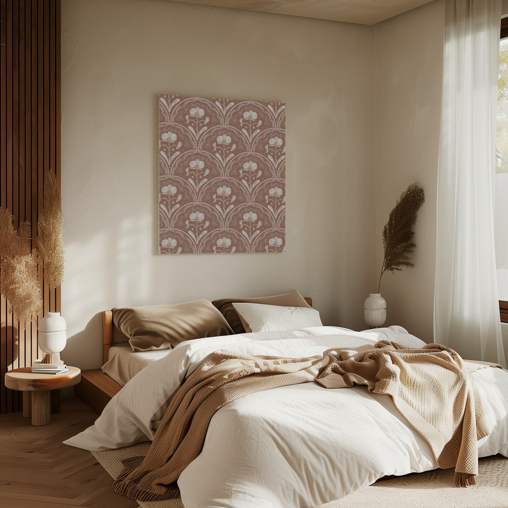 Boho Orchideenfliesen Muster | Leinwand