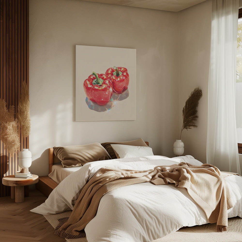 Funkelnde rote Paprika | Leinwand