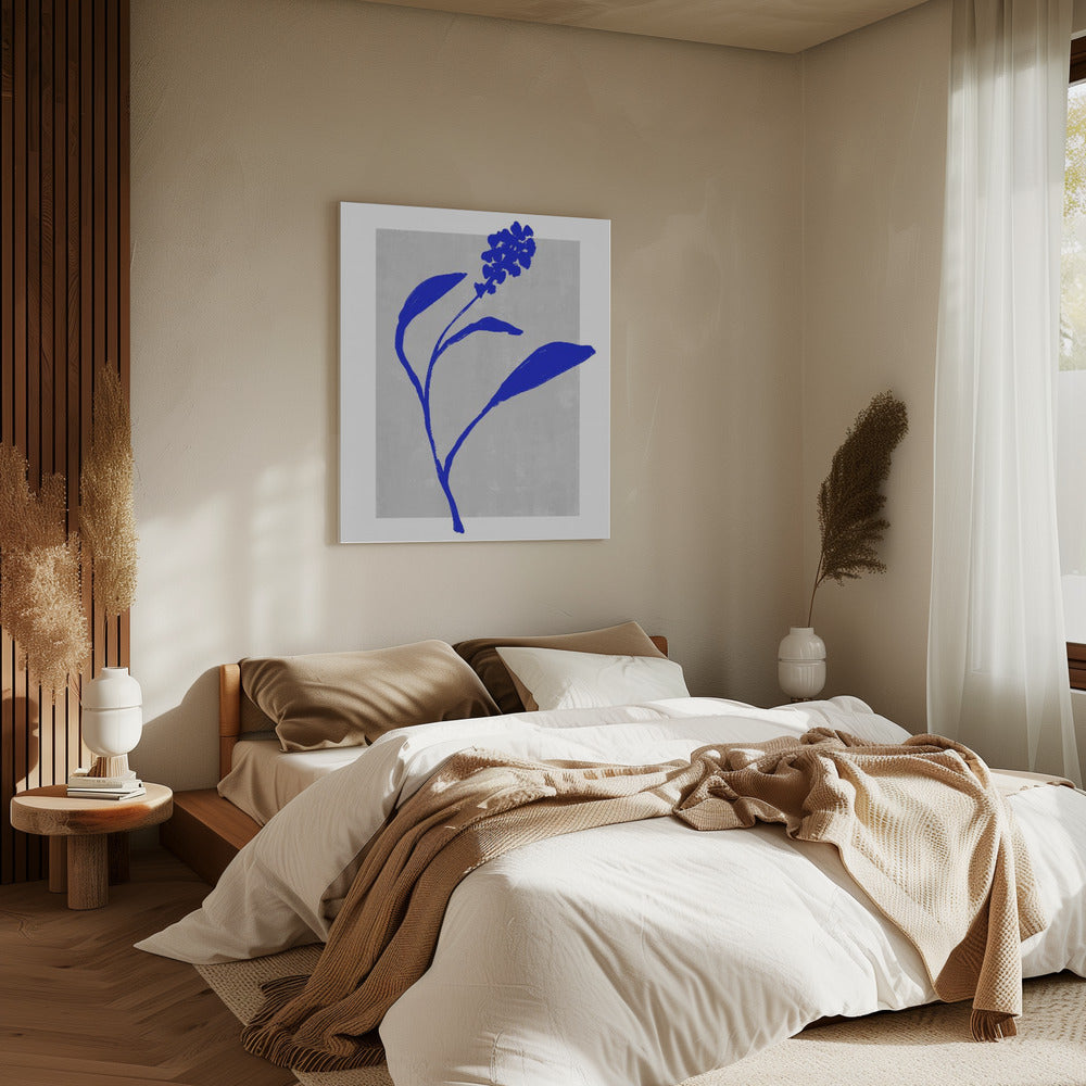 Azure Blossom Silhouette | Canvas