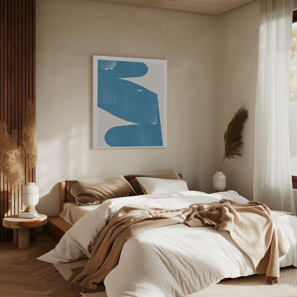 Blaue abstrakte Kurve | Leinwand