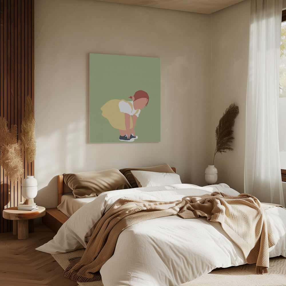 Lilou – Silhouette eines rothaarigen Mädchens | Leinwand