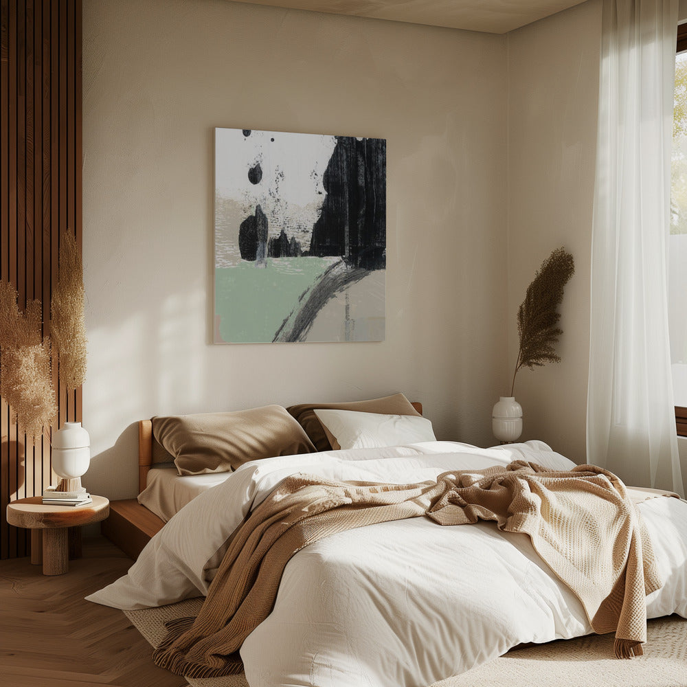 Dynamische Pinselstriche und monochrome Kontraste | Leinwand
