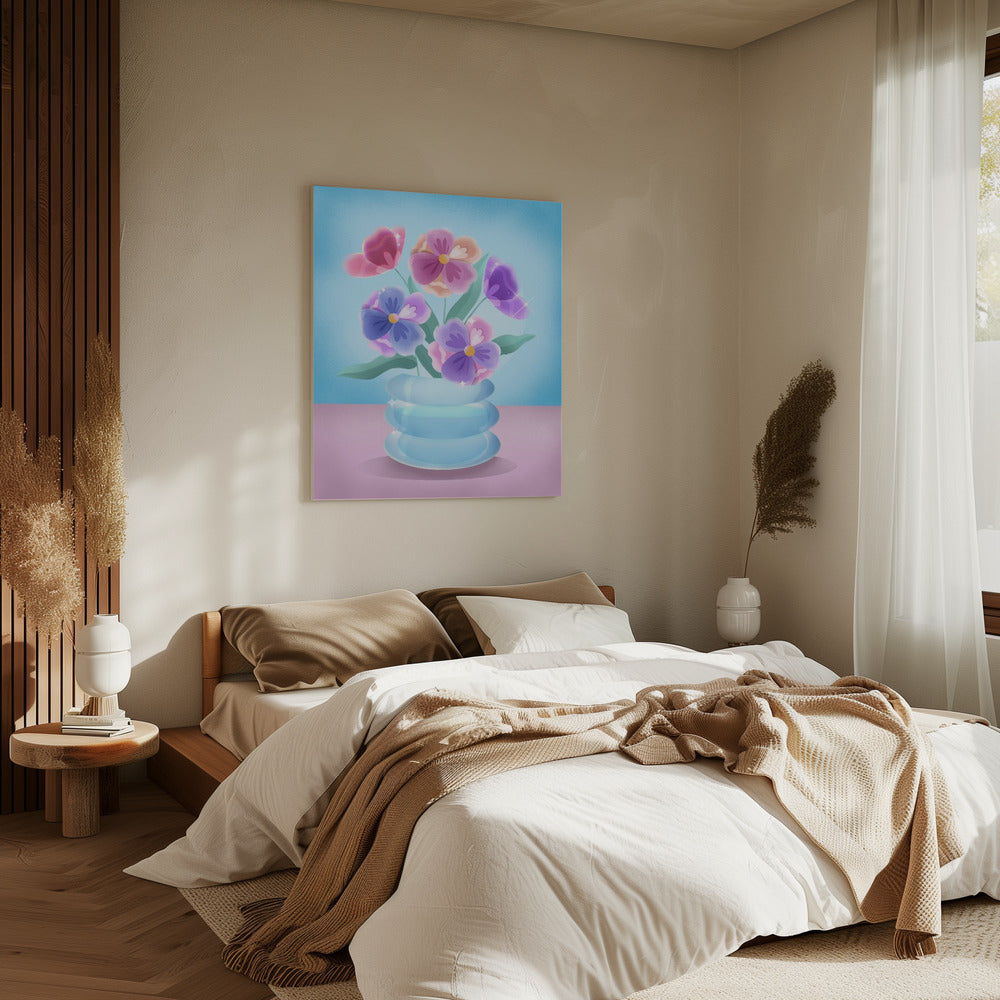Petals in Blue Vase | Canvas