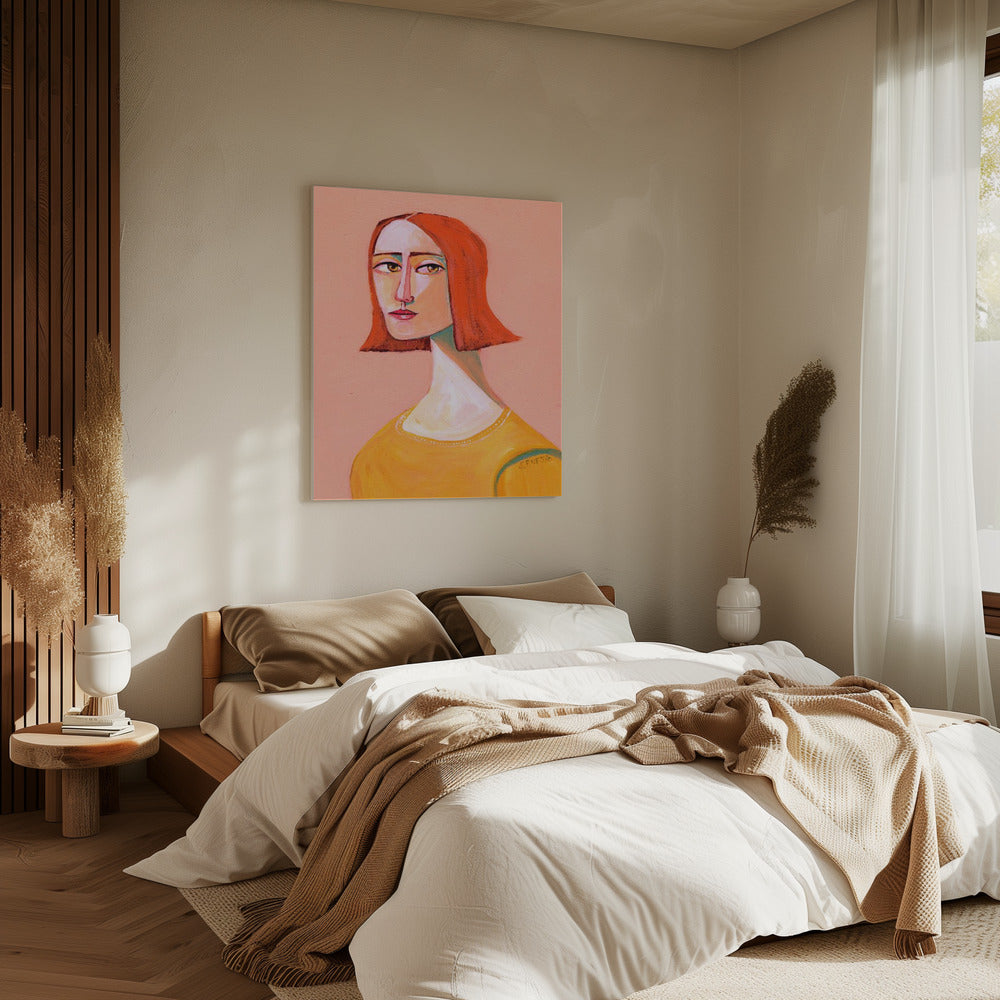 Rothaarige Dame mit dem Look | Leinwand