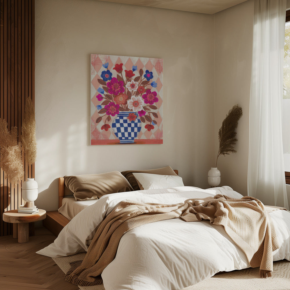 Vase Blumen Helle &amp; Blaue | Leinwand