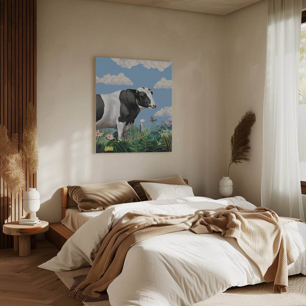 Colourful Portraits of Happy Cows (butterfly Included) | Canvas