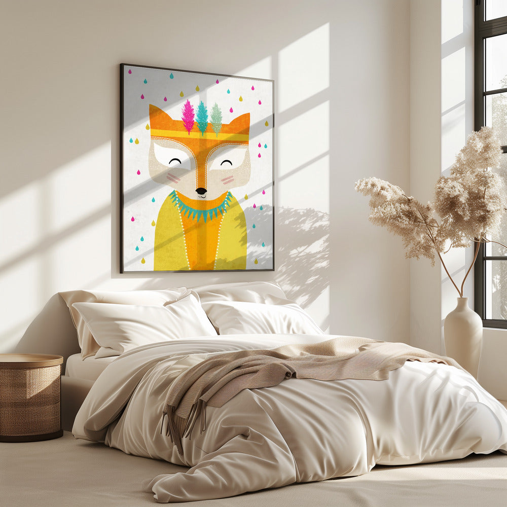 Feathered Fox Face | Poster