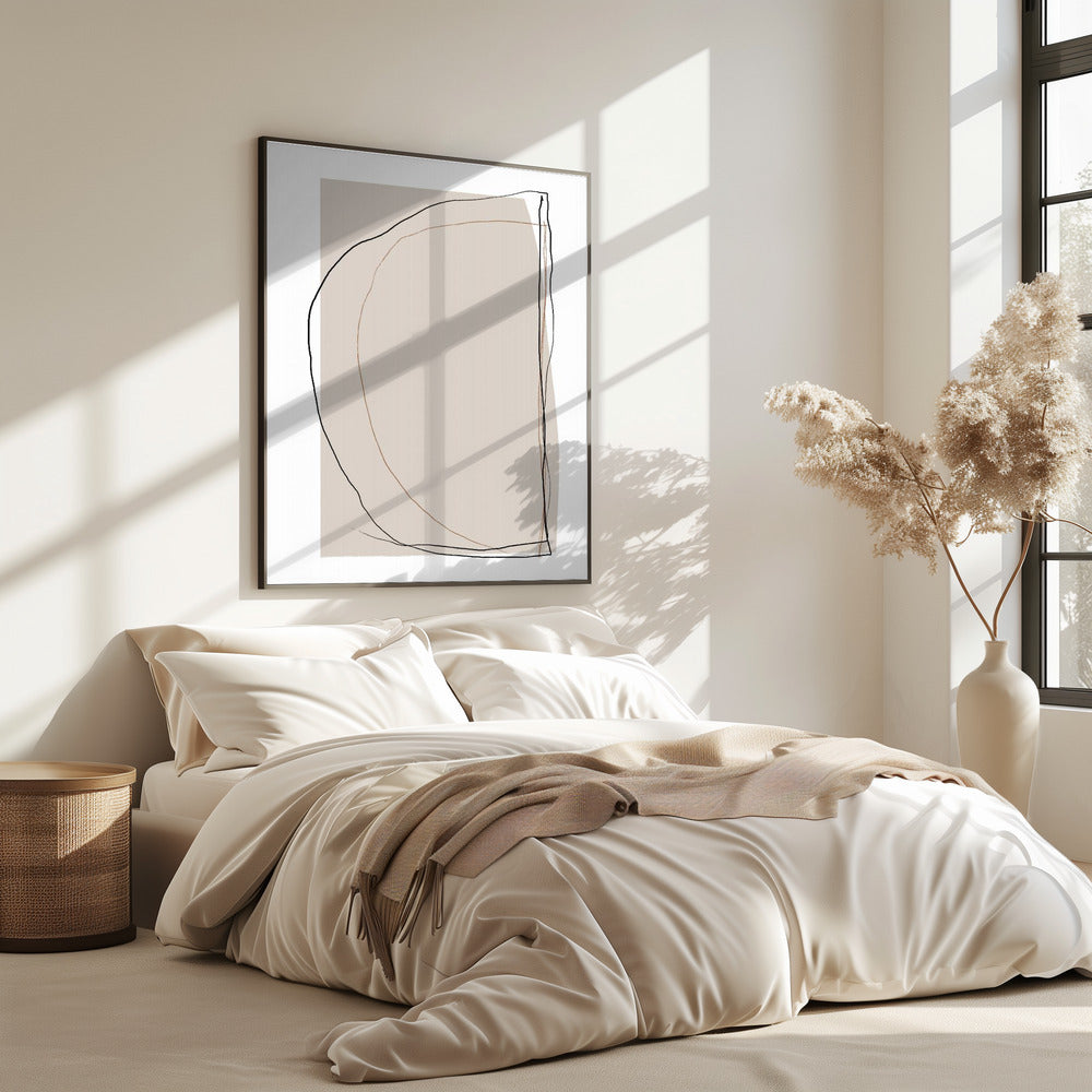 Elegante Linienkunst auf neutralem beigem Hintergrund | Poster